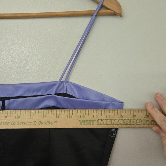 Prom Dress Maxi Gown Purple Black Bead Y2K Floral Delvt Sz 13 Fairy FLAWS - Picture 10 of 13